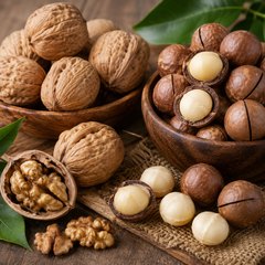 Óc chó và hạt Macca giàu Omega-3